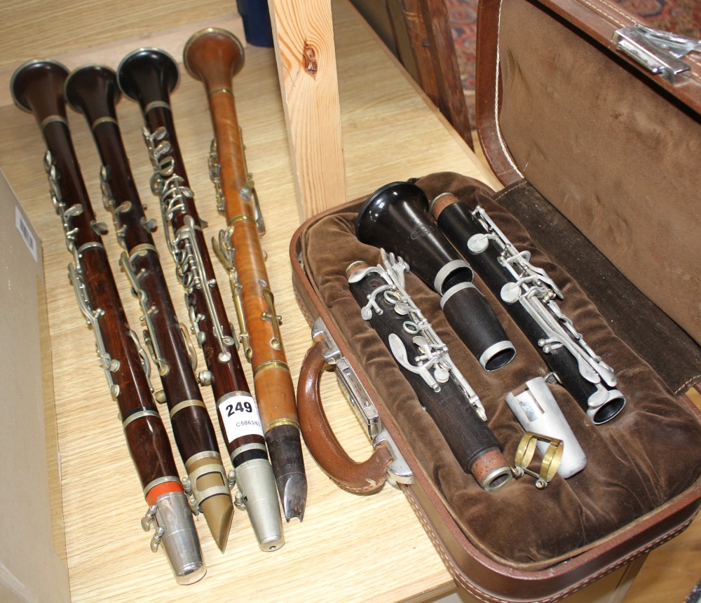 Five assorted clarinets